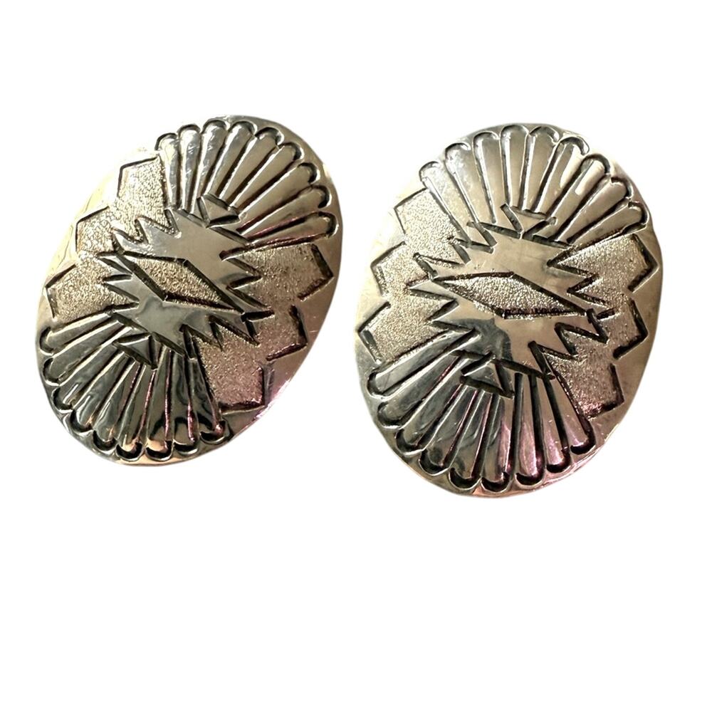 925 Sterling Silver Native Style Earrings